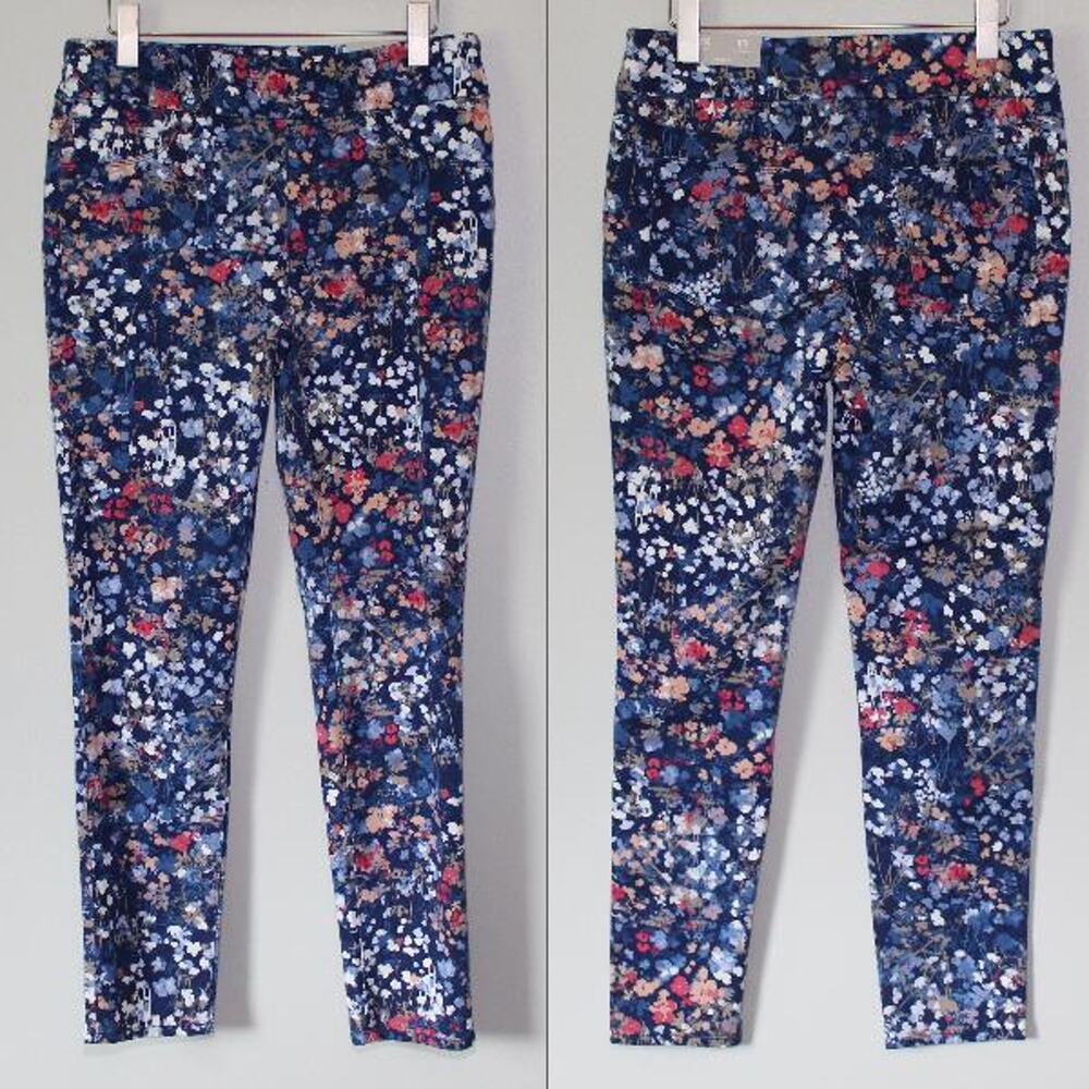 NWT Chico's Petal Print Pull On Jeggings Blue Floral Pants Size 1R 8 H13263 - Picture 16 of 16